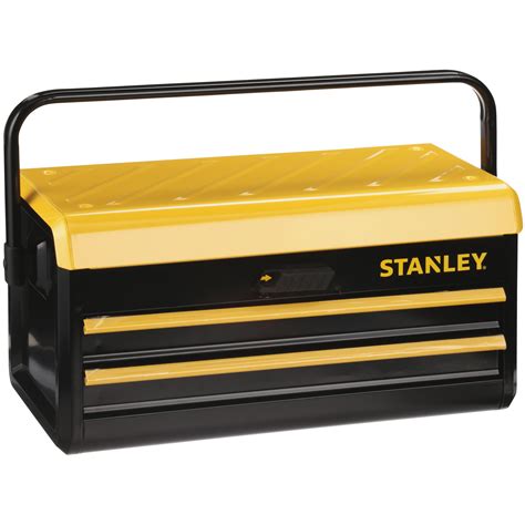 stanley 19 metal tool box w two auto-slide drawers stst19502|Stanley 19 in. Metal Toolbox with 2 Drawers STST19502 .